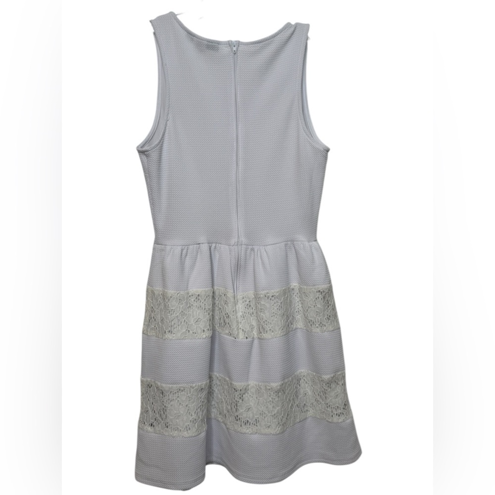 City Studio White Lace Mini Dress Lined Zip Up Size 5 - Picture 4 of 10